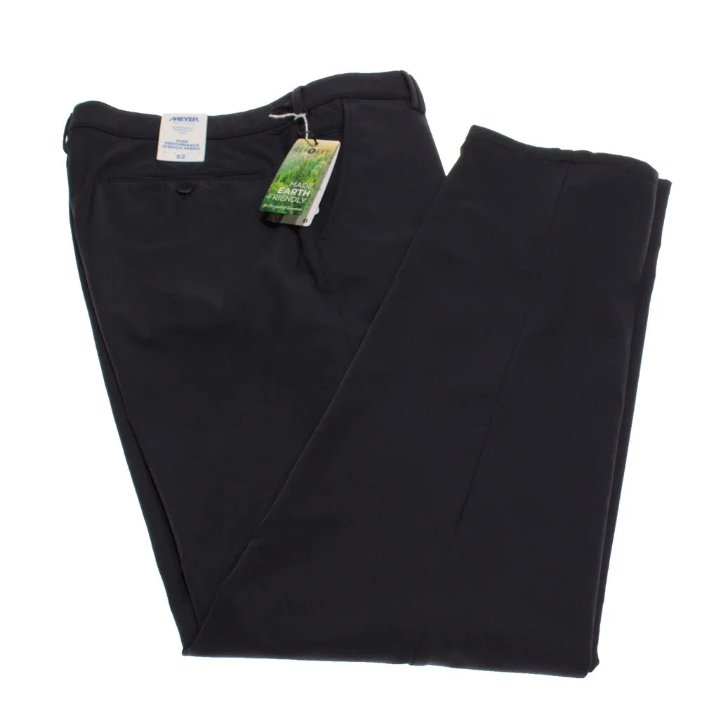 Meyer NWT Chinos / Casual Pants Size 52 (US 36) Bonn in Blue Polyamide Blend
